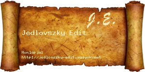 Jedlovszky Edit névjegykártya